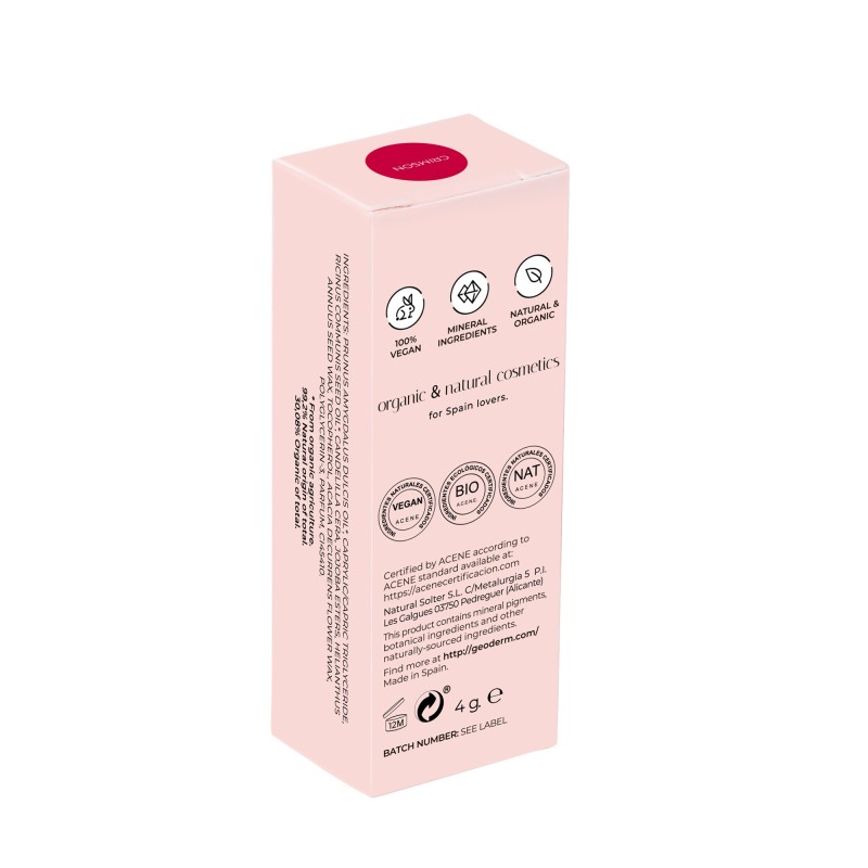Pintalabios Crimson/Rojo (Bio y Vegano)